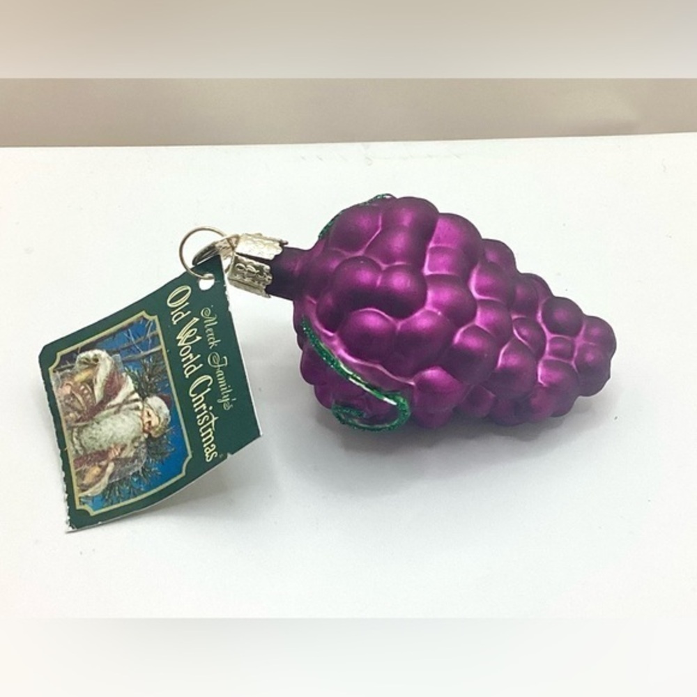 Mercury Glass Grapes Christmas Ornament OWC